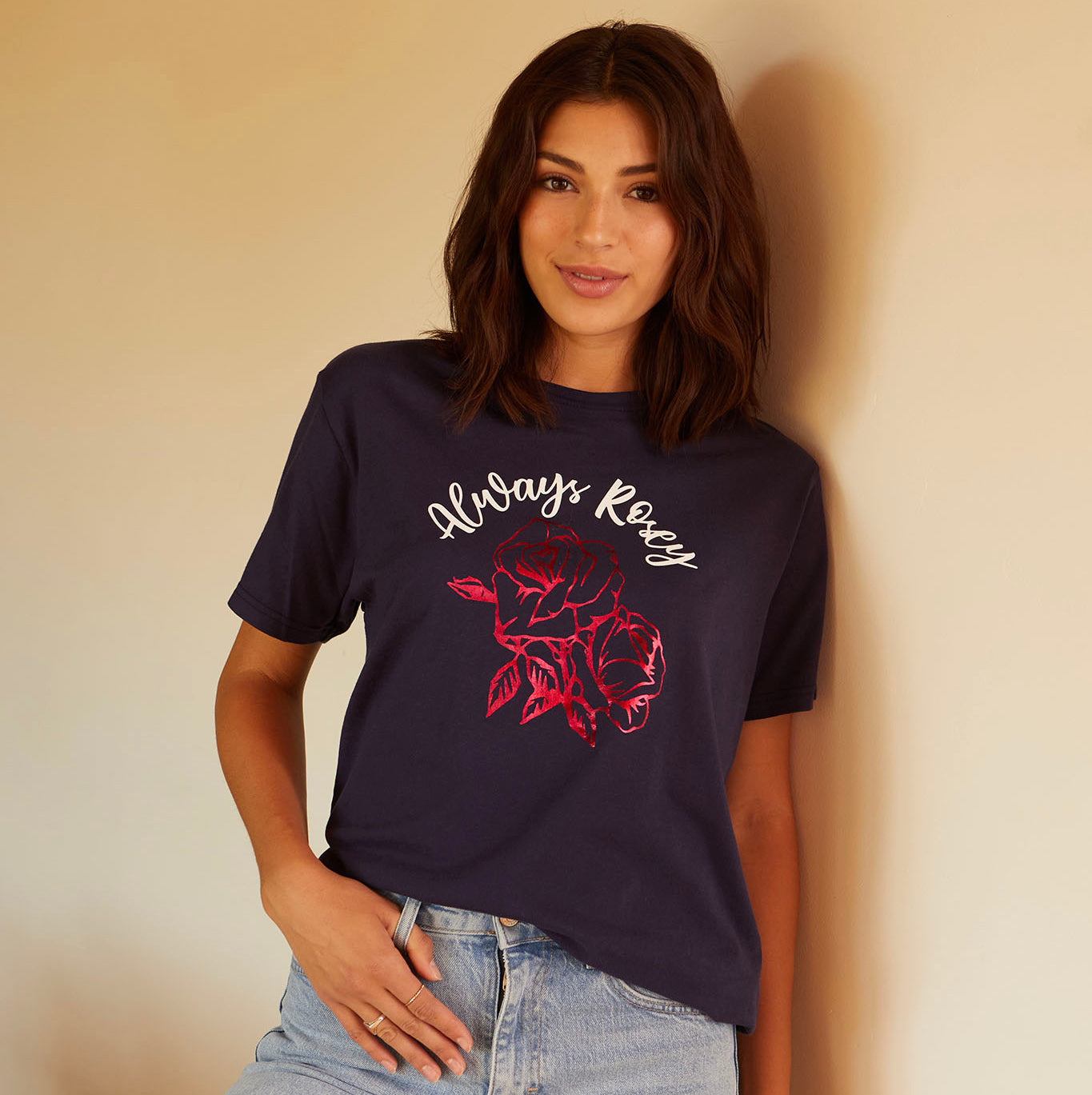 Always Rosey T-shirt Navy