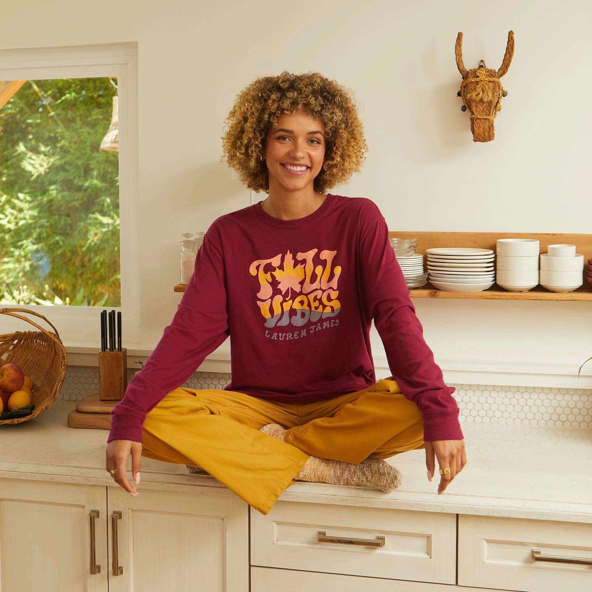 Fall Vibes Long Sleeve Cranberry Lauren James